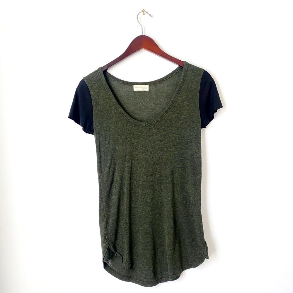 Zara army green T shirt
